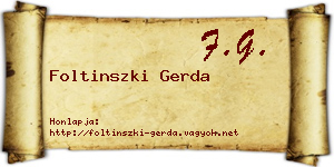 Foltinszki Gerda névjegykártya